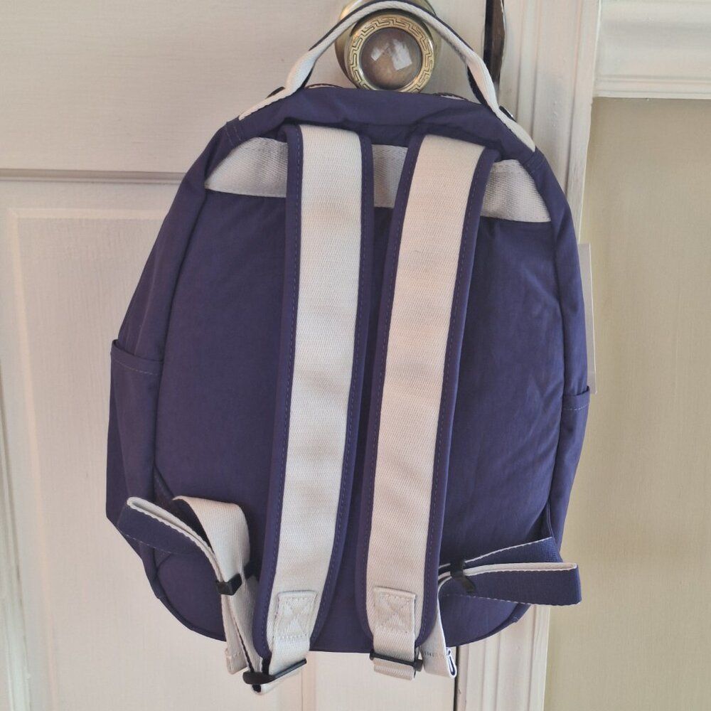 NWT Kipling Seoul Small Backpack Galaxy Blue Rubber Monkey Charm - Picture 10 of 12